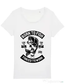 Tricou STANLEY STELLA dama Born To Fish Alb