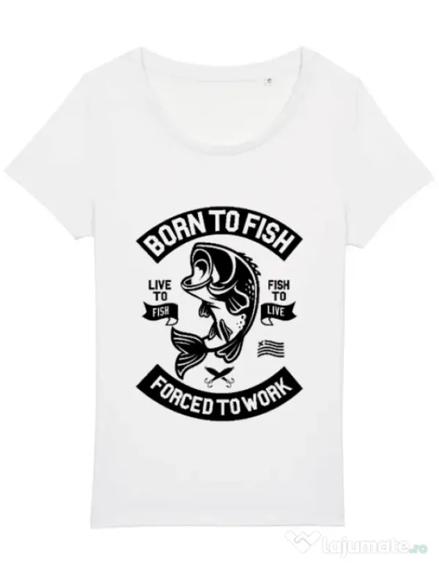Tricou STANLEY STELLA dama Born To Fish Alb