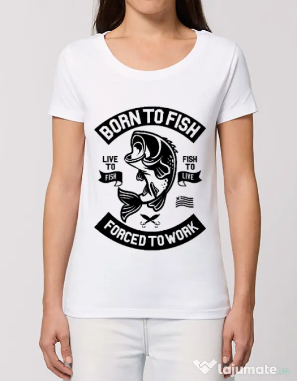 Tricou STANLEY STELLA dama Born To Fish Alb
