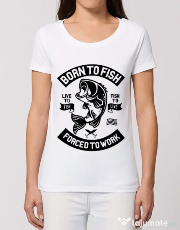 Tricou STANLEY STELLA dama Born To Fish Alb