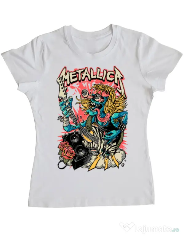 Tricou ADLER dama Heavy Guitar Alb