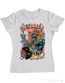 Tricou ADLER dama Heavy Guitar Alb