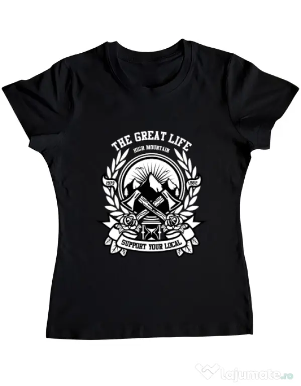 Tricou ADLER dama Axe Negru
