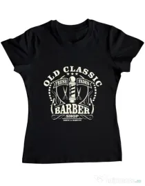 Tricou ADLER dama Old Classic Barber Negru