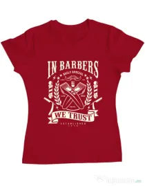 Tricou ADLER dama In Barbers We Trust Rosu