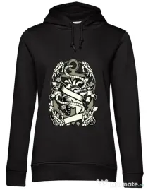 Hoodie dama cu gluga Heart and Anchor Negru