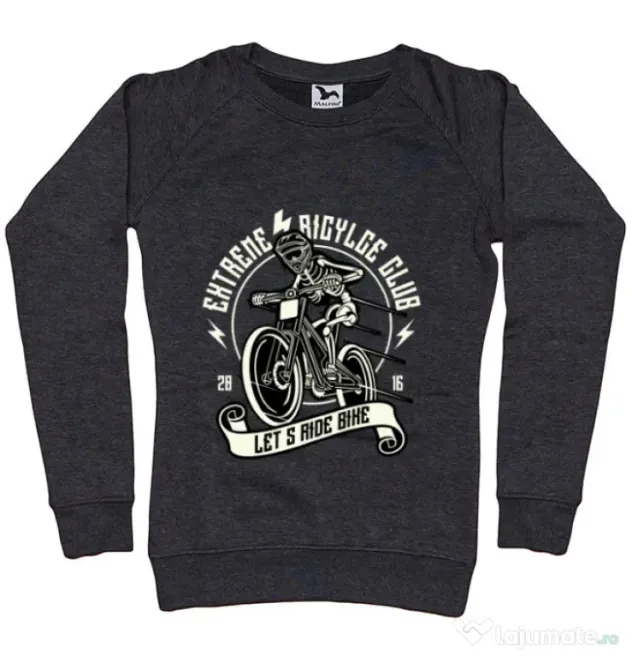 Bluza ADLER dama Lets Ride Bike Negru melanj