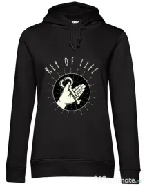 Hoodie dama cu gluga Key Of Life Negru