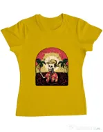 Tricou ADLER dama Welcome to My Paradise Galben
