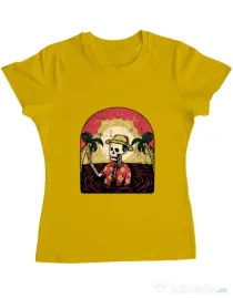 Tricou ADLER dama Welcome to My Paradise Galben