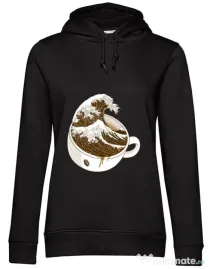 Hoodie dama cu gluga The Great Wave off Coffee Negru