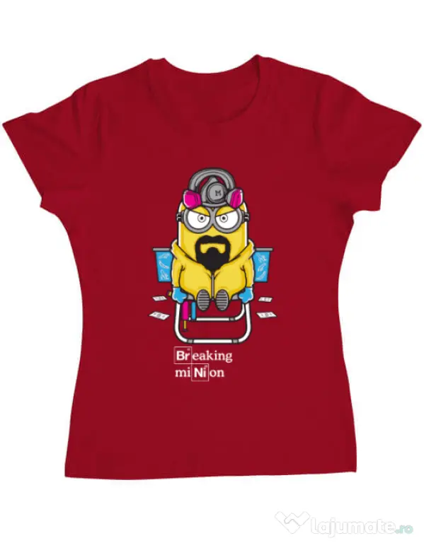 Tricou ADLER dama Breaking Minion Rosu