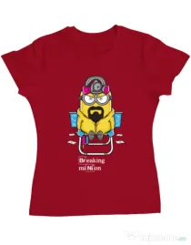 Tricou ADLER dama Breaking Minion Rosu