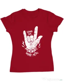 Tricou ADLER dama Stand for heavy metal Rosu