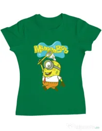 Tricou ADLER dama MinionBob Verde mediu