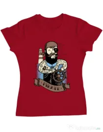 Tricou ADLER dama Adventure of the Sea Rosu
