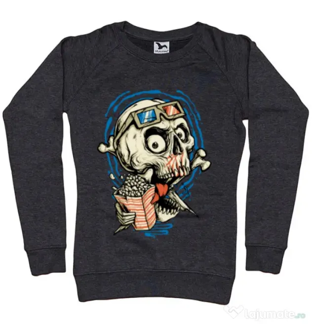 Bluza ADLER dama Skull Movie Negru melanj