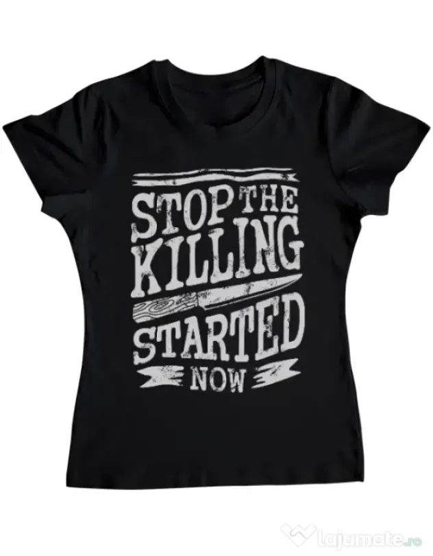 Tricou ADLER dama Stop The Killing Started Now Negru