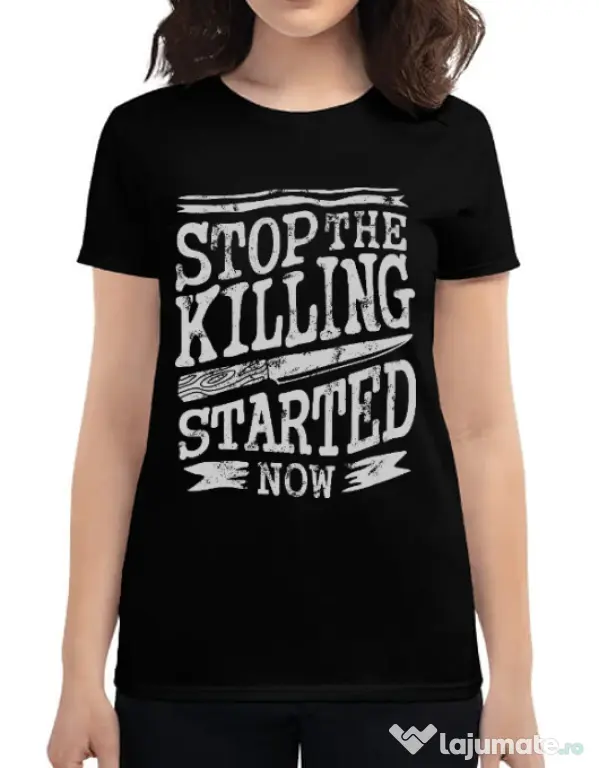 Tricou ADLER dama Stop The Killing Started Now Negru