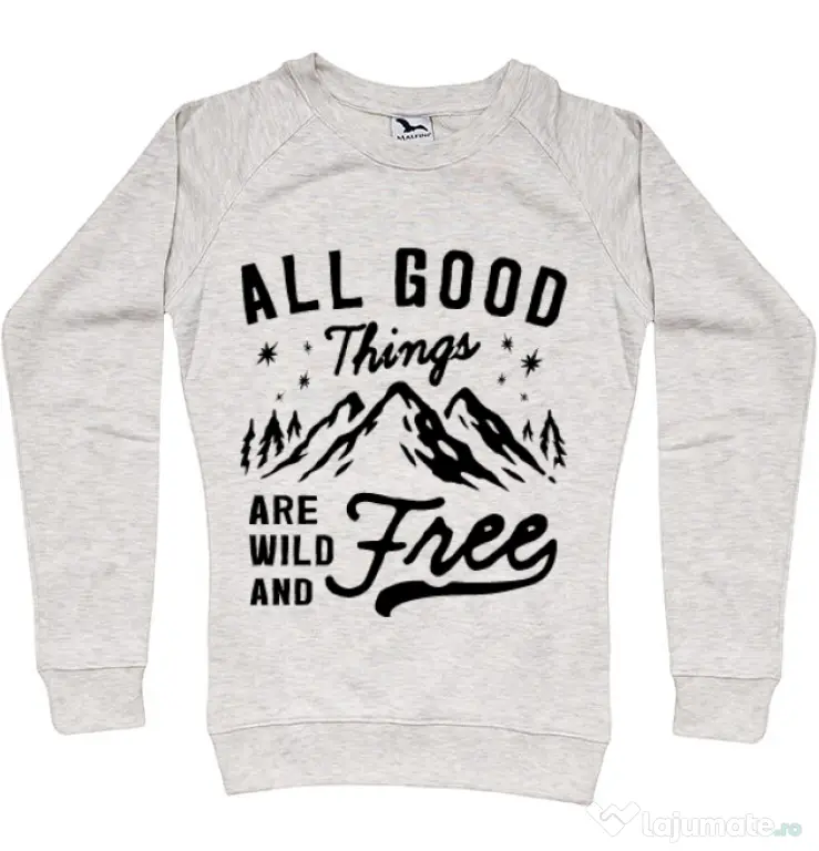 Bluza ADLER dama All Good Things Are Wild And Free Migdala melanj