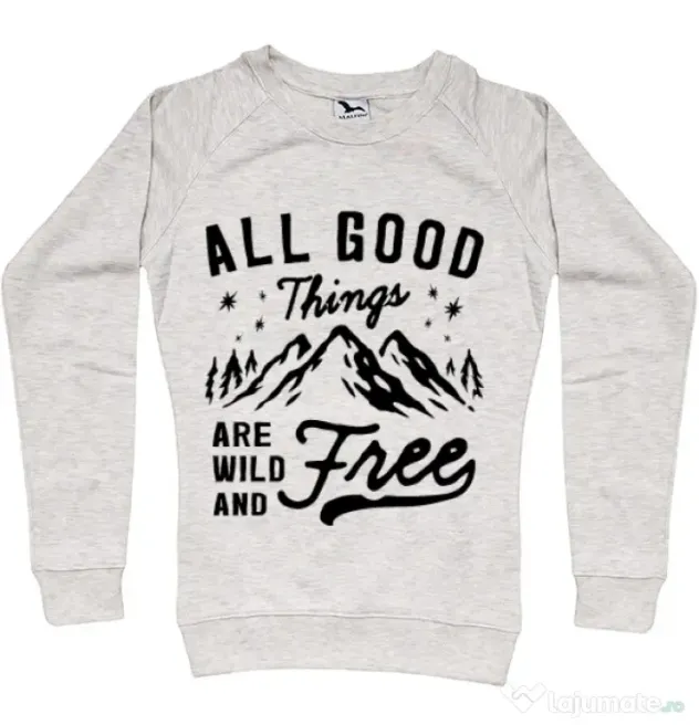Bluza ADLER dama All Good Things Are Wild And Free Migdala melanj