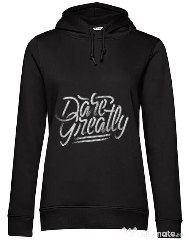 Hoodie dama cu gluga Dare Greatly Negru