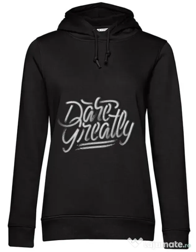 Hoodie dama cu gluga Dare Greatly Negru