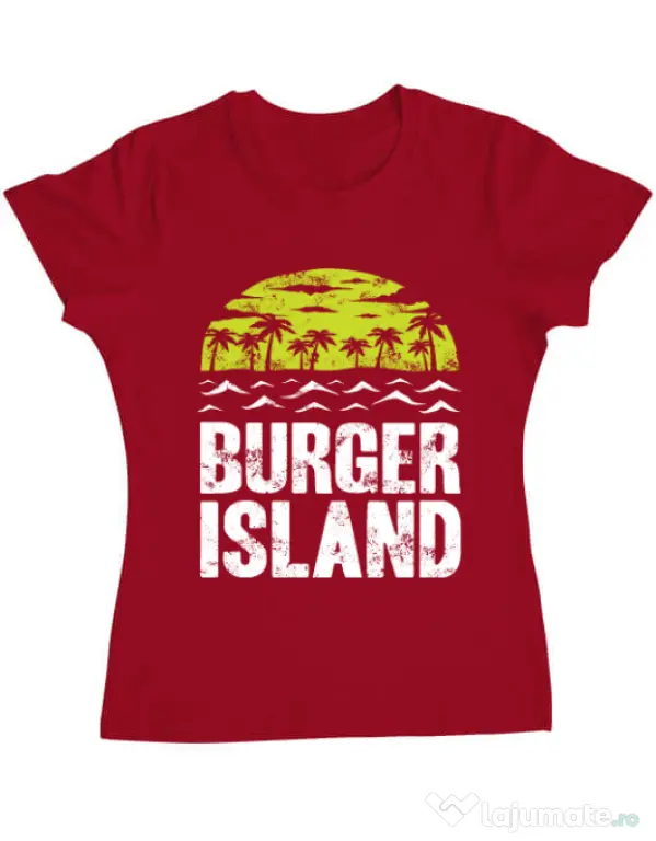 Tricou ADLER dama Burger island Rosu