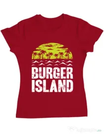 Tricou ADLER dama Burger island Rosu