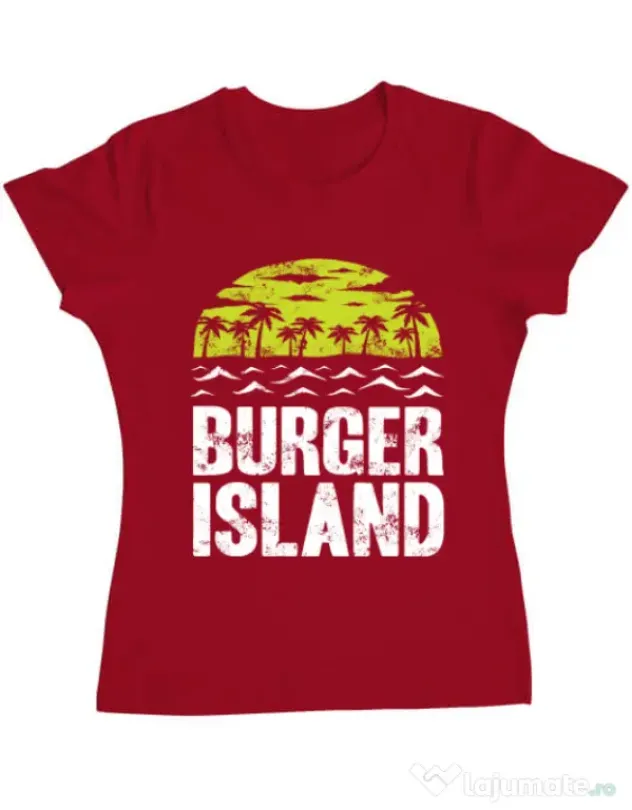 Tricou ADLER dama Burger island Rosu