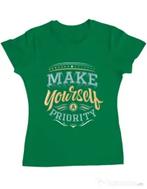 Tricou ADLER dama Make yourself a priority Verde mediu