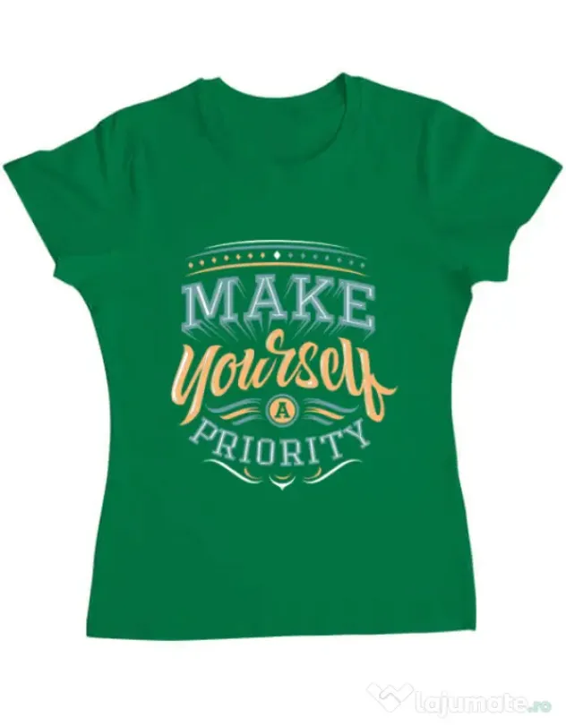 Tricou ADLER dama Make yourself a priority Verde mediu
