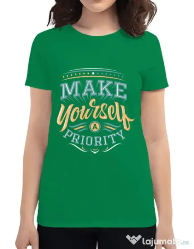 Tricou ADLER dama Make yourself a priority Verde mediu