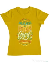 Tricou ADLER dama Make people feel good Galben