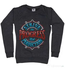 Bluza ADLER dama Strive For Progress Not Perfection Negru melanj