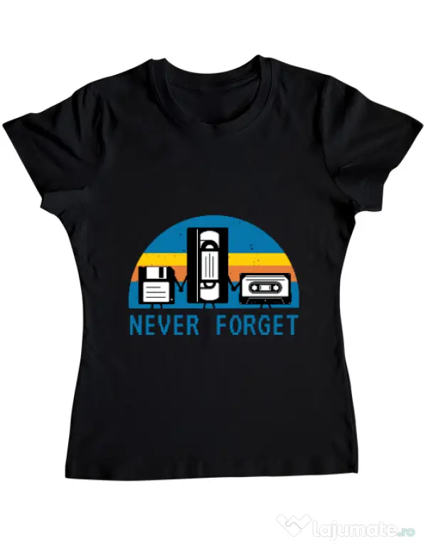 Tricou ADLER dama Never forget Negru