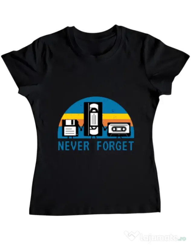 Tricou ADLER dama Never forget Negru