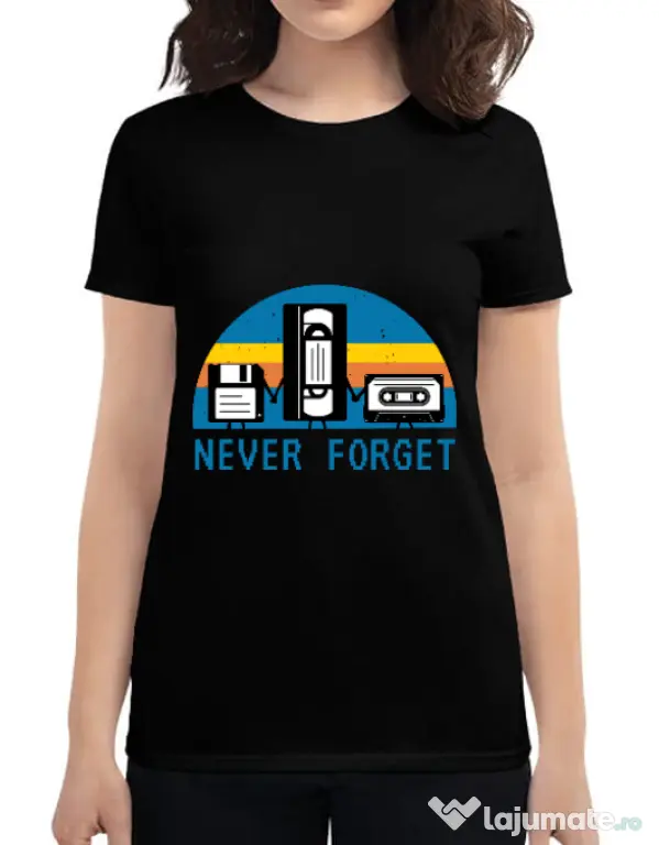 Tricou ADLER dama Never forget Negru