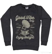 Bluza ADLER dama Good Vibe Only Negru melanj