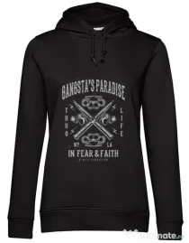 Hoodie dama cu gluga Gangstas Paradise Negru