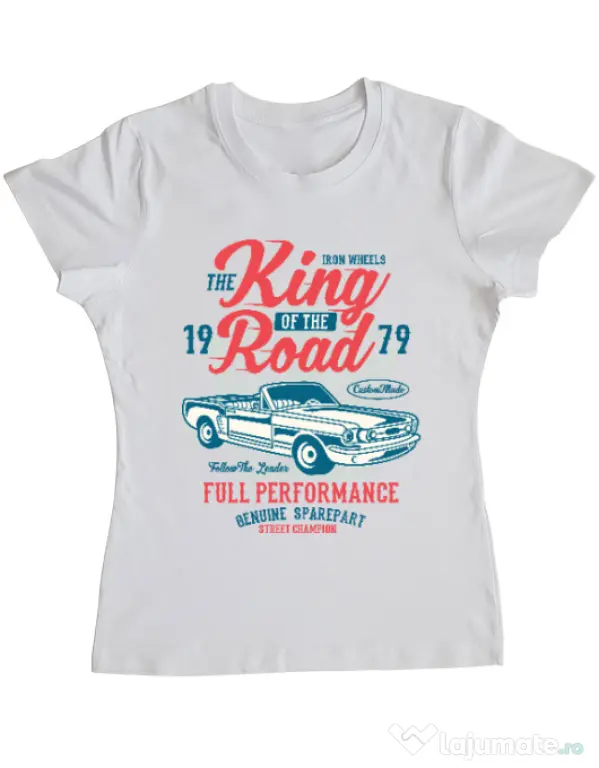 Tricou ADLER dama King Of The Road Alb