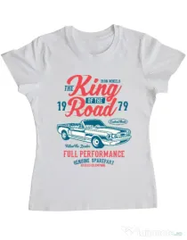 Tricou ADLER dama King Of The Road Alb