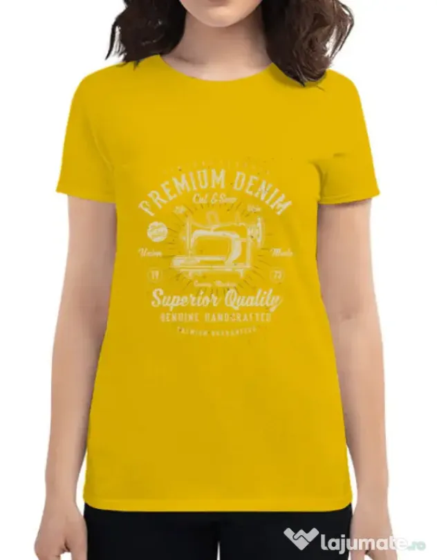 Tricou ADLER dama Premium Denim Galben