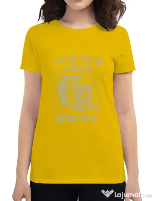 Tricou ADLER dama Replace Fear Galben