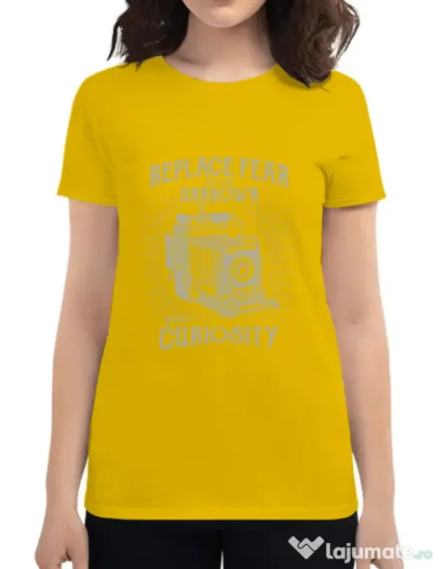 Tricou ADLER dama Replace Fear Galben