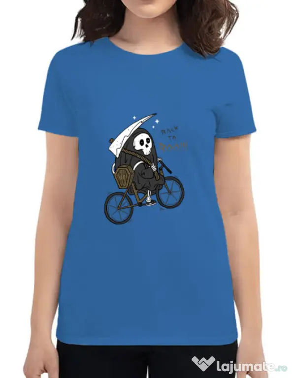 Tricou ADLER dama Back to Boo Albastru azuriu