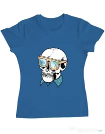Tricou ADLER dama Skull Holiday Albastru azuriu