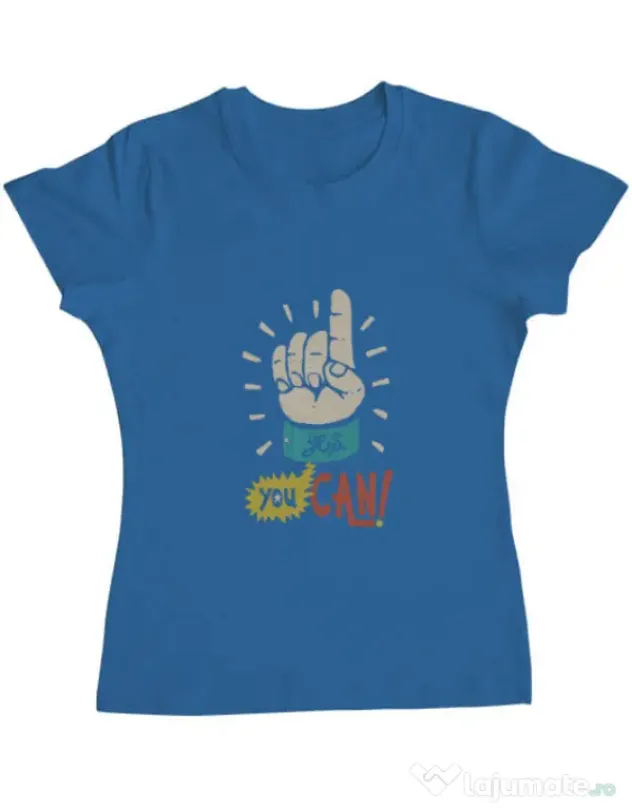 Tricou ADLER dama Yes You Can Albastru azuriu