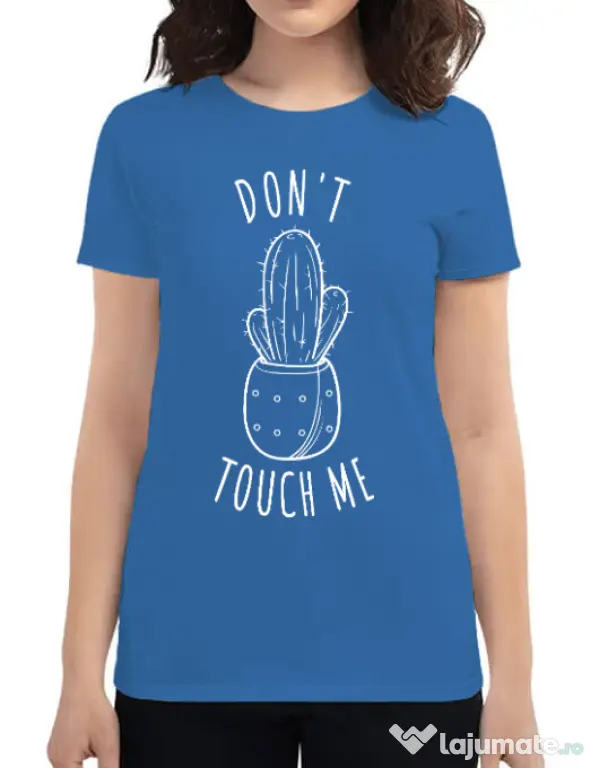 Tricou ADLER dama Do not touch me Albastru azuriu