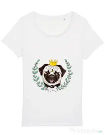 Tricou STANLEY STELLA dama King Of Pug Alb